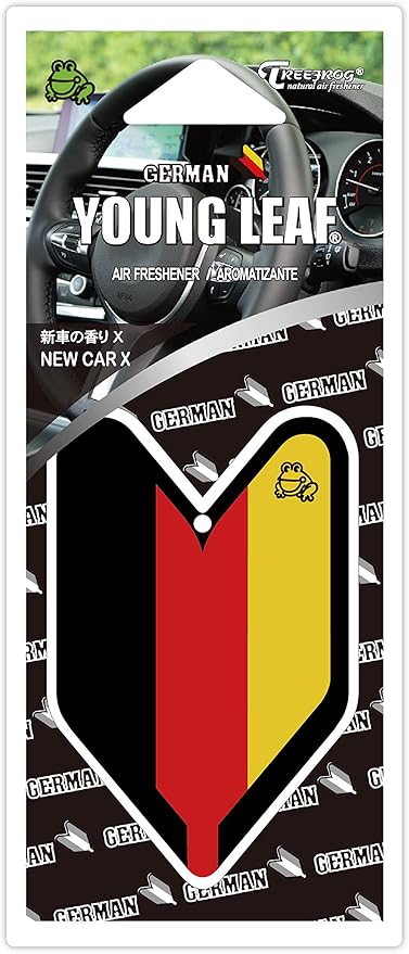 YLNCX04 Japan Tree Frog New Car X Scent German Flag JDM Hanging Air Freshener, 1 Box, 24 Piece