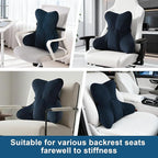 Lumbar Support Pillow(Pat. Pend) – Multi-Functional Ergonomic Back Cushion for Office Chair, Car Seat & Sofa, Reading Pillow with Firm Multi-Zone Support to Relieve Lower Back Pain,Teal Blue