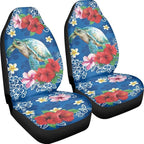 BIGCARJOB Floral Turtle Car Seat Cover Full Set Universal Car Interior Accessories Set Car Front Seat Covers Auto Interior Seat Protector Saddle Blanket for Women Gifts