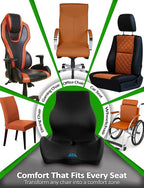 Ergonomic Memory Foam Seat Cushion for Office Chair, Car Seat, Dining, Gaming Chair & Wheelchair, Full Back & Lumbar Support Pillow One Piece, Back Pain Relief, Coccyx, Tailbone & Sciatica Pain Relief