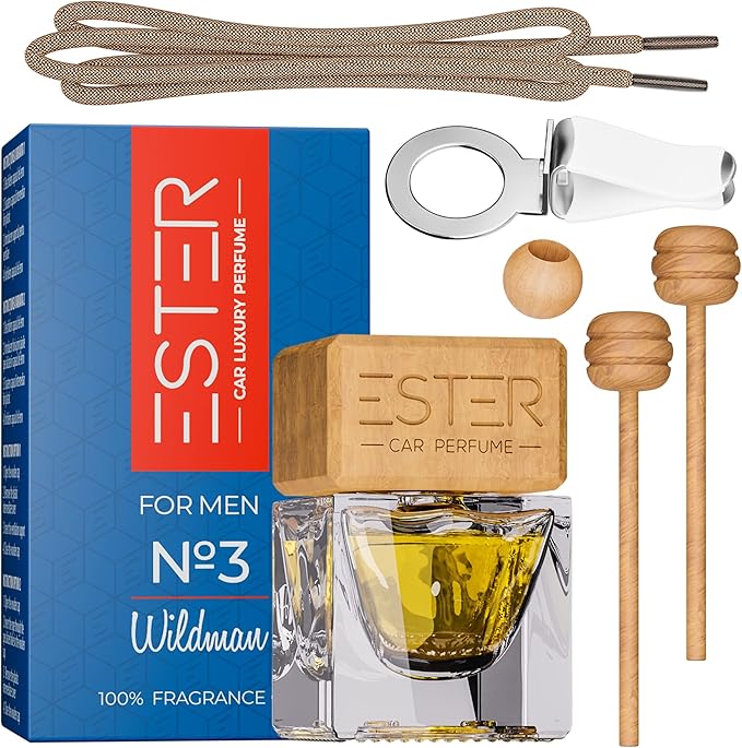 Car Luxury Perfume - Sauvage - Air Freshener - №3 Wildman: For Men - 1Fl Oz Luxury Essential Oil Diffuser with Sticks - Strong and Long-Lasting Scent