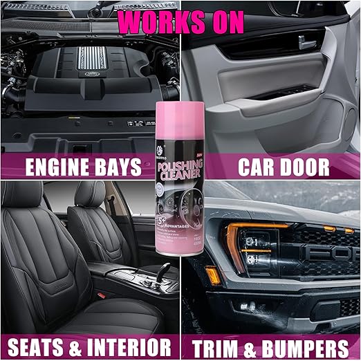 Donkeypro Polishing Cleaner, Car Interior Cleaner - Restores & Protects Plastic, Vinyl, Leather Seats, Dashboard - UV Guard, Anti-Aging, Interior Detailer Spray with Iron Can - 15 Fl Oz