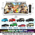Socira Funny Sea Otters Car Windshield Sunshade Umbrella Foldable Visor Umbrella Sun Shade Cover Sunshade Front Window Cover Car Accessories Blocks Uv Rays (57" X 30")