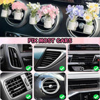 5 Packs Girl Girly Car Accessories for Women, Cute Car Decor Dashboard Decorations, Cute Flower Air Freshener Vent Clips, Auto Interior Dash Ornament Accessories