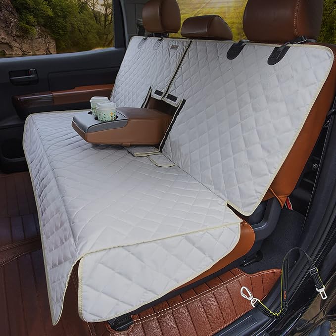 iBuddy Truck Seat Cover for Dogs Waterproof Truck Back Seat Protector for Kids Without Smell Heavy Duty and Nonslip Pet Bench Seat Cover for Trucks Ford F150/F250/Chevrolet Silverado/GMC/Ram 1500/2500