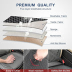 2 Pack Ventilated Cooling Car Seat Covers for Summer, 3D Air Mesh Breathable Leather Front Seat Protectors with Storage Pocket, Universal Fit Non-Slip Seat Cushion for Car Truck SUV(Black)