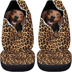 BIGCARJOB Leopard Print Car Seat Cover Full Set Universal Car Interior Accessories Set Car Front Seat Covers Auto Interior Seat Protector Saddle Blanket for Women