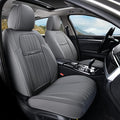 Coverado Front Seat Covers, Car Seat Cover, Gray Seat Covers for Cars, 2PCS Car Seat Protector,Waterproof Faux Leather Car Seat Cushion, Luxury Seat Cushions, Auto Seat Covers Fit for Most Vehicles