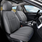 Coverado Front Seat Covers, Car Seat Cover, Gray Seat Covers for Cars, 2PCS Car Seat Protector,Waterproof Faux Leather Car Seat Cushion, Luxury Seat Cushions, Auto Seat Covers Fit for Most Vehicles