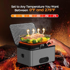 Portable Oven, 12V 24V 110V-240V Car Food Warmer Portable Personal Mini Oven Electric Heated Lunch Box for Meals Reheating & Raw Food Cooking for Road Trip/Camping/Picnic/Family Gathering(Gray)