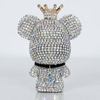 Cute Car Accessories, Bling Crystal Bear Car Air Freshener With Vent Clip,Rhinestone Aesthetic Car Decor Interior Decoration (SLIVER)