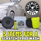 Chemical Guys CWS_101BK Car Wash Detailing Bucket, Mitt & Accessories Bundle (6 Items) Featuring Maxi-Suds II Foaming Car Wash Soap, 128 oz (1 Gal), Cherry Scent - Works on Cars, Trucks, SUVs, & More