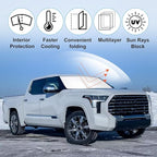 Windshield Sun Shade Custom Fit for 2022 2023 2024 2025 2026 Toyota Tundra Accessories Foldable Sunshade Sun Blocker Protect Car from Sun Rays & Heat Damage Keep Car Cooler