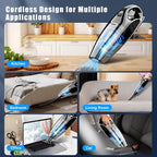 Handheld Vacuum Cordless Rechargeable Portable Car Vacuum, 7500Pa Powerful Suction Mini Hand Held Vacuum, 670ML Cup Lightweight Small Vacuum Cleaner for Car/Office/Home, Pet Hair