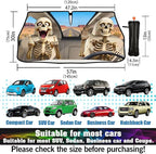 CHILL·TEK Funny Animal Car Windshield Sun Shade Umbrella, Funny Skull Car Sun Shade Umbrella, Block UV Rays Heat Foldable Windshield Umbrella Sun Visor Protector - Keep Vehicle Cool for Cars SUV