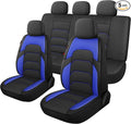 CAROMOP 3D Air Mesh Car Seat Covers Full Set,Breathable and Durable Seat Covers for Cars,Split Bench Compatible,Universal Fit for SUV,Vans,sedans, Trucks, Automotive Interior Covers(5-Seat Black/Blue)