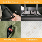 FUNNY FUZZY Dog Car Seat Cover for Back Seat, Waterproof, Scratchproof Car Seat Protector for Dogs Nonslip, Dog Back Seat Covers for Cars, Trucks and SUVs, Back Seat(18.1''W x 53''L×22" H)