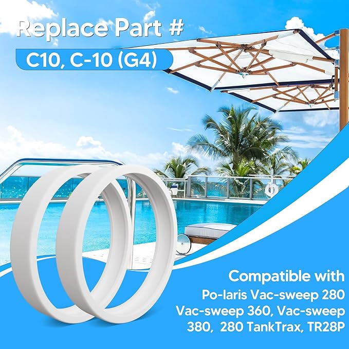 Funmit Pool Cleaner All Purpose Tire Replacement Part Compatible with Polaris 280 360 180 380 C10 C-10 Pack of 6