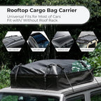 Soft Shell Car Rooftop Cargo Carrier 21 Cubic Feet Waterproof Car Roof Top Bag Roof Rack Luggage Cargo Storage for Universal Vehicles with/Without Rack Include Tie-Down Straps