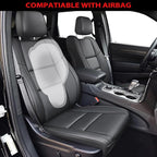 AOMSAZTO Seat Covers Custom Fit for Jeep Grand Cherokee 2011 2012 2013 2014 2015 2016 2017 2018 2019 2020 2021 Waterproof Faux Leather Automotive Seat Covers with Airbag Compatible (5 Seats,Black)