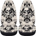 Halloween Skull Car Seat Cover Anti-Slip Back Fabric Haunted House Automobile Front Seat Covers Easy to Install Car Interior Automotive Accessories Suitable for Cars, SUV and Trucks