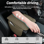 Amiss Car Center Console Cover, Upgraded Leather Car Armrest Cushion with 2 Storage Pockets, Universal Waterproof Cushion Pad, Non-Slip Car Interior Accessories, Fits Most Sedans SUVs Trucks (Beige)