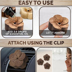 2 Pcs Car Diffusers for Essential Oils – Wooden Car Essential Oil Diffuser Vent Clip with Magnetic Clip, Easy to Use for Refreshing Your Space – Vintage Design for Aromatherapy at Home & in Car