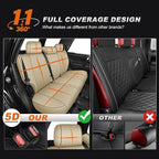 AOMSAZTO Custom Fit Seat Covers for Toyota 4Runner: 2011-2024 Faux Leather Full Set Car Seats Cover for 4Runner Beige (5 Seats Model Only)
