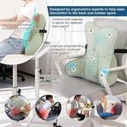 Lumbar Support Pillow (Pat. Pend) for Couch & Recliner, Ergonomic Chair Back Support for Lower Back Pain Relief, Back Support for Couch, with Adjustable Strap to Stay in Place, Celadon Green