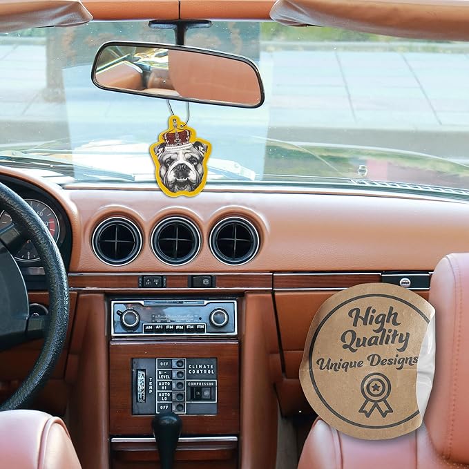 Dog Car Air Freshener 4 Pack English Bulldog Scented With Premium Oils By Fresh Fresheners