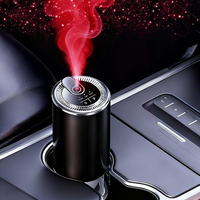 Smart Car Air Freshener Diffuser with Starry Sky Projection, 50ml Perfume Car Diffuser, 6 Months Long-Lasting Fragrance, RGB Music-Sync Lights, Intelligent Auto On/Off, 3 Modes, Cologne