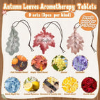 9 Sets Leaves Car Air Fresheners Bulk Maple Leaf Hanging Ornament Scented with Essential Oils Christmas Tree Decor for Men Women Coworkers Team Staff Office Car Party Supplies