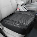 1 Pack Black Ventilated Bottom Car Seat Cover, 3D Air Mesh Breathable Front Leather Car Seat Protectors, Universal Fit Automotive Comfortable Seat Cushion with Storage Pocket for Car Truck SUV