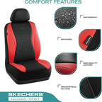 Skechers Car Seat Covers,Leather Seat Covers with GOGA Mat Technology,Waterproof Car Seat Covers Front Seats,Airbag Compatible,Comfort Universal Fit for Most Cars,Vans,Trucks,SUVs,Red
