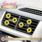 6 Pieces Sunflower Air Vent Clip Car Air Freshener Sunflower Car Accessories Cute Car Air Freshener Sunflowers Gift Decorations Girasoles Car Clip Interior Air Vent Decorations