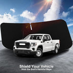 Car Sun Shade for 2019-2024 2025 2026 Chevy Silverado 1500 Windshield Sun Shade, Sun Visor Windshield Screen Cover for GMC Sierra Front Window Sunshade Foldable Auto Interior Accessories