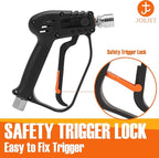 JOEJET Pressure Washer Gun with Swivel, Short Power Washer Gun with 5 Spray Nozzle Tips, 3/8" Quick Connect Plug and M22-14/15mm Fittings