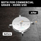 16.5" Pressure Washer Surface Cleaner with 4 Wheels - Stainless Steel Surface Cleaner for Pressure Washer Attachment for Concrete, Driveway, Patio, Sidewalk, Deck and Daily Washing - PWS16.5