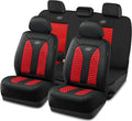 Skechers Memory Foam™ Car Seat Cover Full Sets, Hexcomb Breathable Thick Seat Covers, Airbag Compatible, Automotive Comfort & Protection for Most Cars,Van,Trucks, SUVs (Red,Full Set)