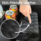 5-in-1 Car Armrest Cushion, Armrest Cover for Car, Nappa Leather Car Console Organizers and Storage for Most Vehicles, Car Accessories (Black, Normal)