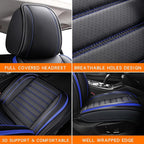 Leather Car Seat Covers Full Set, Universal Faux Leather Car Seat Covers 5 Seats, Automotive Seat Covers for Most Sedans SUVs Trucks, Front and Rear Seat Covers,Wine Red