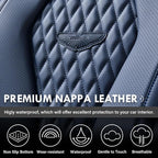 Coverado Seat Covers, Car Seat Covers Full Set, Blue Car Seat Cover, Car Seat Covers Front Seats Back Seat Cover, Waterproof Car Seat Cushion,Leather Seat Covers Seat Protector Universal Fit Most Cars