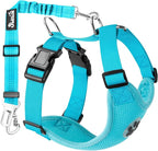 Lukovee Dog Seat Belt for Car, Adjustable Dog Car Harness for Large Medium Small Dogs, Soft Padded & Breathable Mesh Dog Seatbelt with Car Strap and Carabiner (Light Blue,XXS)