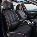 Coverado Universal Seat Covers Full Set, Universal Seat Covers for Cars, Waterproof Nappa Leather Car Seat Covers with Head Pillow, 5 Seats Auto Protectors Fit for Most Pick-up Truck, Black&Redline