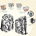 Cooler Backpack Soft Insulated Leak Proof 30 Cans Insulated Backpack Cooler Portable Picnic Camping Beach Hiking BBQ Lunch Backpack for Men and Women -Cow Color