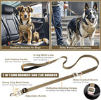 Tactical Dog Harness and Leash Set Small Sized Dog,Heavy Duty No Pull Service Dog Vest and 10 Patches with Dog Seat Belt,Reflective Adjustable Pet Harness for Training Walking Hiking Brown S