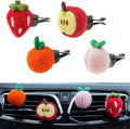 Wonhibo Fruit Car Air Freshener Vent Clip, 4 Pack Cute Soft Stuffed Vent Decor Car Decorative Accessories for Women