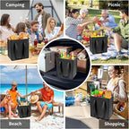 Insulated Grocery Bags with Zippered top Frozen Food Shopping Groceries Travel Insulated Tote Cooler Thermal Bags