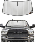 Windshield Sun Shade for Ram 2500/3500 2019-2025 with 5 Inch Wide Sensor. Full Coverage Rearview Mirror Shade for Ultimate Protection