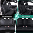 AOMSAZTO Custom Fit Seat Covers for Toyota Camry 2025-2026 XLE XSE Full Set Faux Leather Car Seat Covers Waterproof Airbag Compatible Interior Protection (Black)